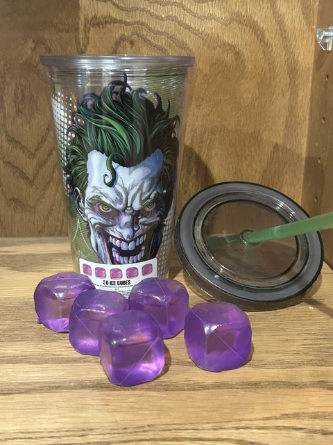 DC Comics The Joker 16oz Cup with Straw Refreezable Ice Cubes Brand New Unused