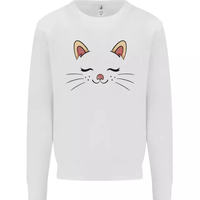 Cute Cat Face Kids Sweatshirt Jumper