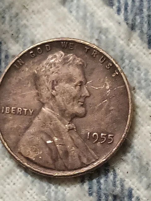 1955 no L" LINCOLN WHEAT CENT/PENNY BEAUTIFUL DOUBLE DIE OBVERSE MASSIVE SPREAD