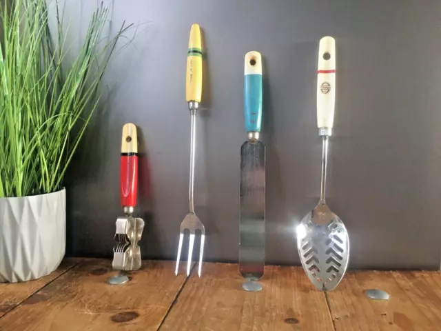 4 Prestige Skyline 1950'S Kitchen Utensils Ladle Fork Palette Knife Sharpener