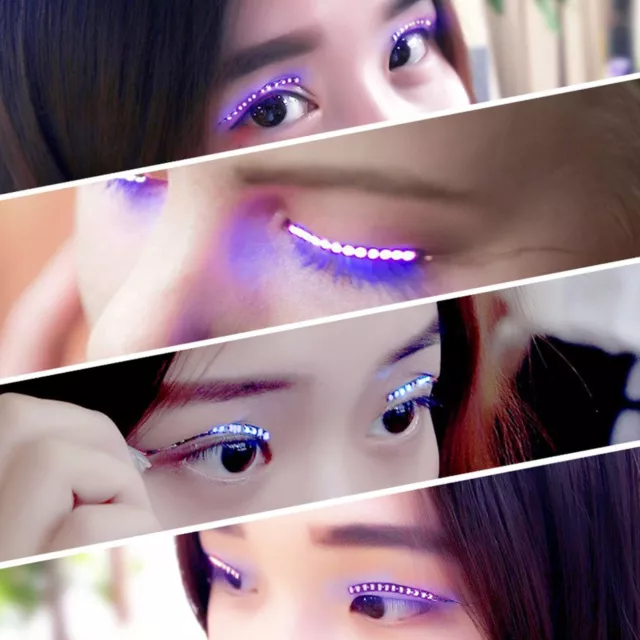 (Purple)LED False Eyelashes Light Lightweight Stylish Reliable Luminous False