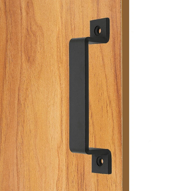 Sliding Barn Door Pull and Flush Handle Gate Hardware Set Iron Matte Black