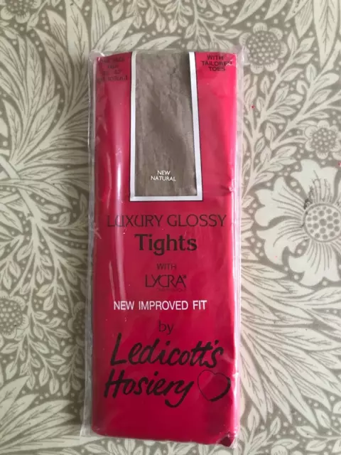 LEDICOTTS GLOSSY 15 denier tights to fit 36-42 hips, colour is Natural ...