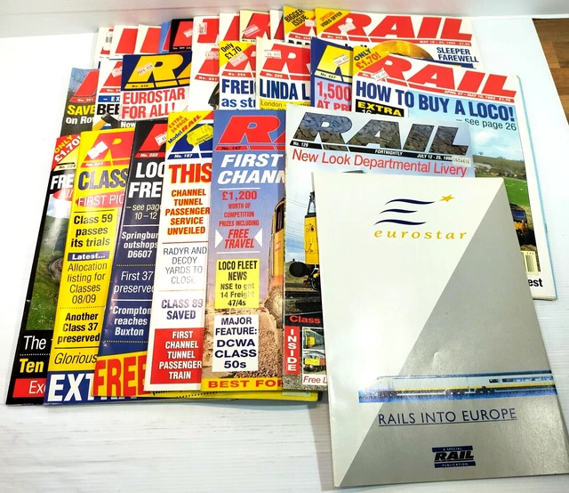 26 x RAIL Railway Magazines Bundle Lot Pre-Owned Vintage 1990-1998