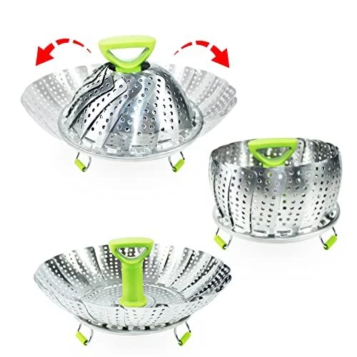 Stainless Steel Vegetable Steamer Basket Fit Various Size Pot