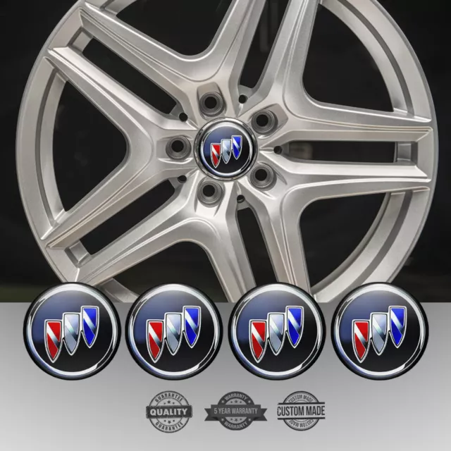 Set of 4 Silicone Center Wheel Cap Stickers Buick Emblem Logo Decals Rims