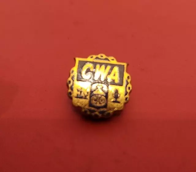 Vintage CWA Communication Workers Association Gold Tone Lapel Pin Hat Pins Tie