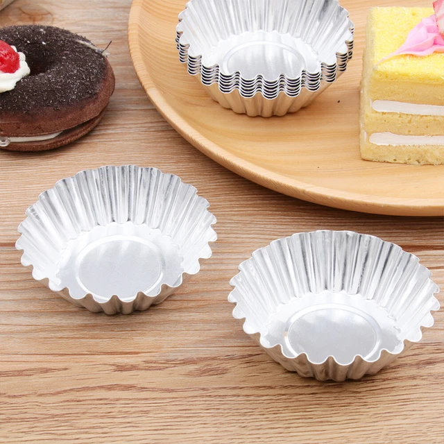 48 piezas sartenes de tartas reutilizables tazas de metal para hornear pastel de chocolate