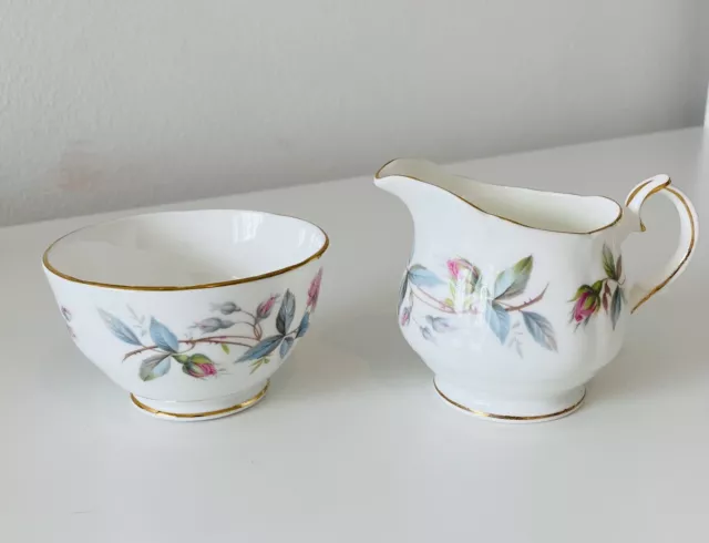 Duchess Bramble Rose Milk Jug And Sugar Bowl Set Bone China