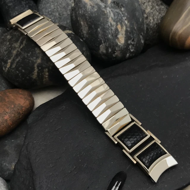 1955 Flex-Let Fleetwood Gold-Filled & Lizard 5/8" nos Vintage Watch Band