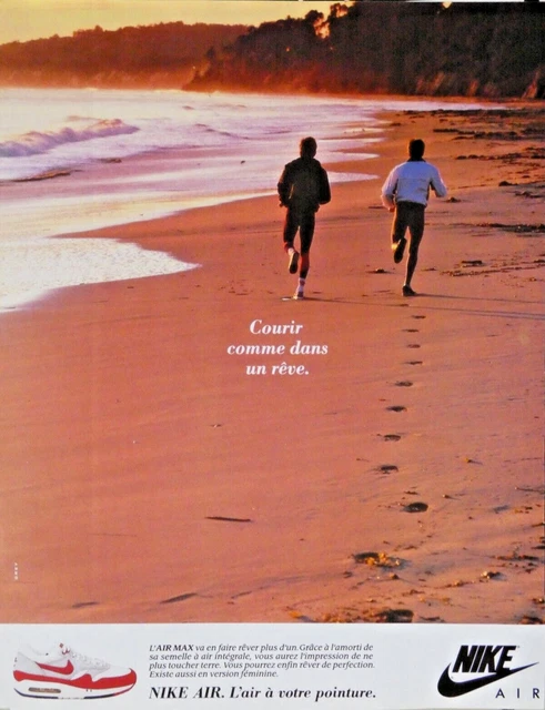 1989 PRESS ADVERTISEMENT NIKE AIR SHOE run like in a dream beach