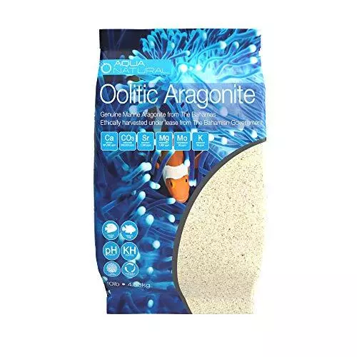 AQUANATURAL Oolitic Aragonite 10lb Aquarium Sand for Reef, Saltwate Marine Tanks