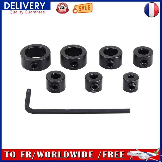 9pcs Depth Stop Collars Ring Positioner Drilling Puncher Kit Drill Bit Punch