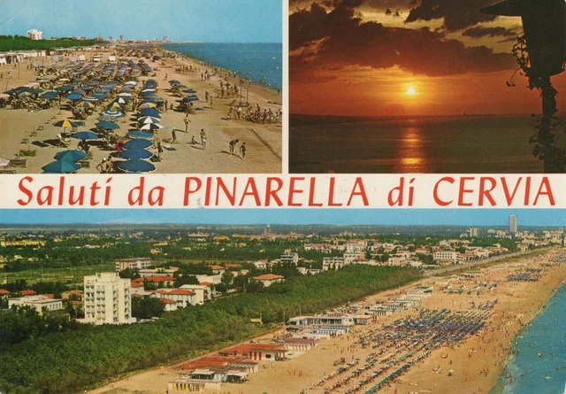 Cartolina 1970 Italia Ravenna Pinarella Di Cervia Saluti Italy Postcard