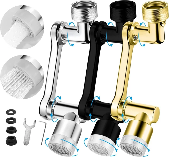 1440° drehbarer Roboterarm Verlängerung Belüfter Wasserhahn Wasserhahn Spray Universal Spritzer