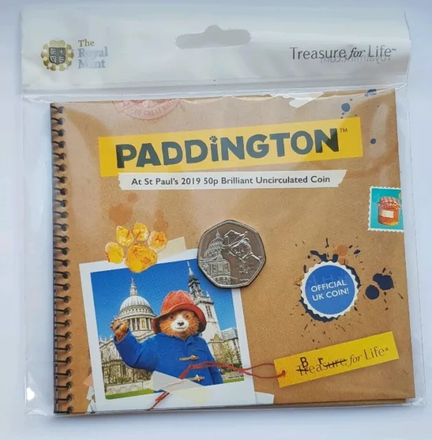 Royal Mint UK 2019 Paddington Bear at St Paul's BUNC 50p Fifty Pence Coin Pack