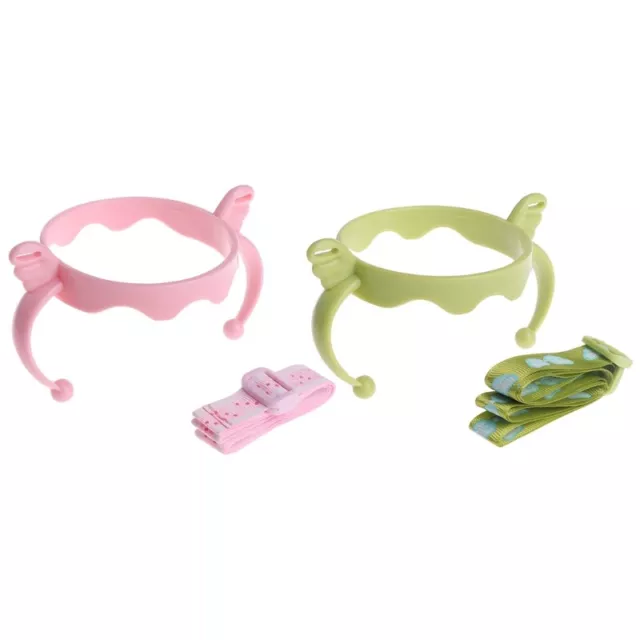 Baby Bottle Handles Wide-Neck Baby Bottle Handle with Strap Pink/Green