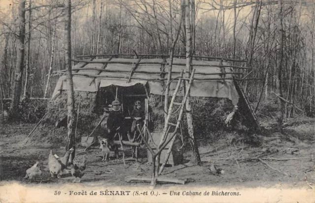 Cpa 91 Foret De Senart Une Cabane De Bucherons