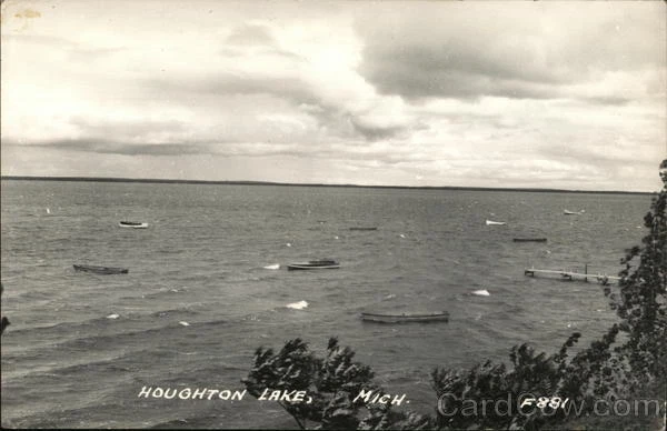 RPPC Houghton Lake,MI Roscommon County Michigan EKC Real Photo Post Card Vintage