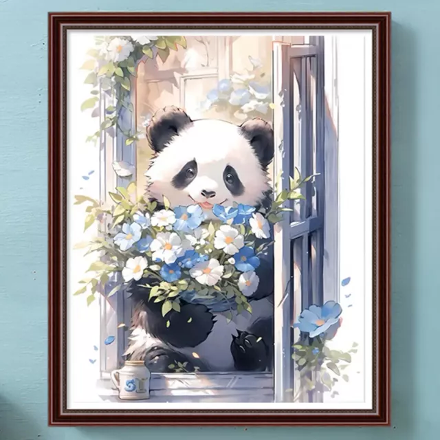 Paint By Numbers Kit DIY Panda Oil Art Picture Craft Home Wall Decoration