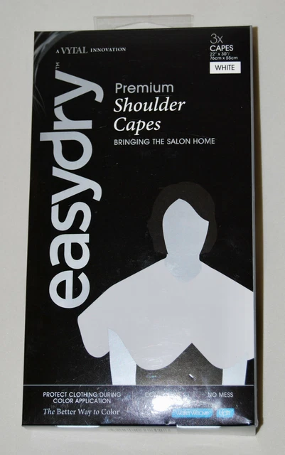 Nuevas capas de hombro easydry 3 piezas blancas premium 22""x 30"" para teñir el cabello en el hogar