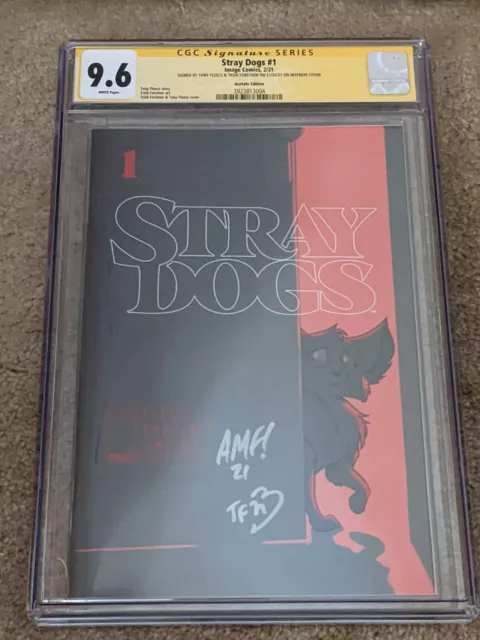 Stray Dogs #1 Acetate Cover Variant CGC 9.6 SS 2X Signed Fleecs and Forstner