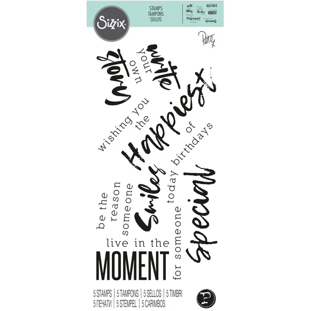 Sizzix Clear Stamps Set 5PK - Sunnyside Sentiments #2 #665404