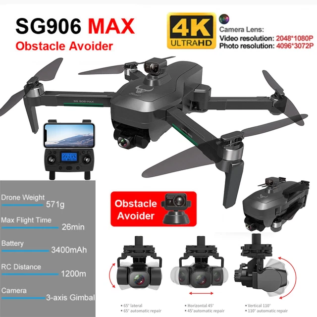 SG906 PRO MAX 4k HD Automatic Obstacle Avoidance 3 Axis Gimbal 5G
