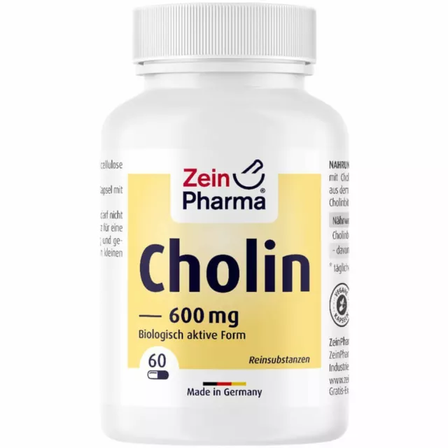 CHOLIN 600 mg rein aus Bitartrat veg.Kapseln 60 St PZN13475897