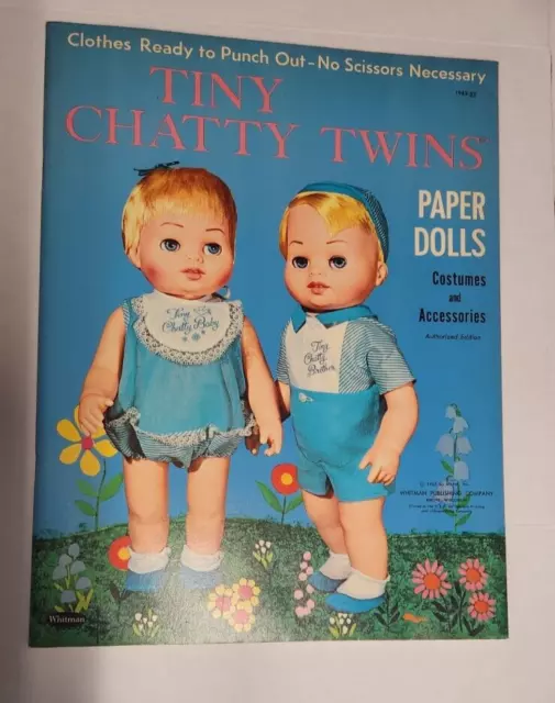 Tiny Chatty Twins Paper Dolls Punch out Costumes Accessories Whitman Vtg 1963
