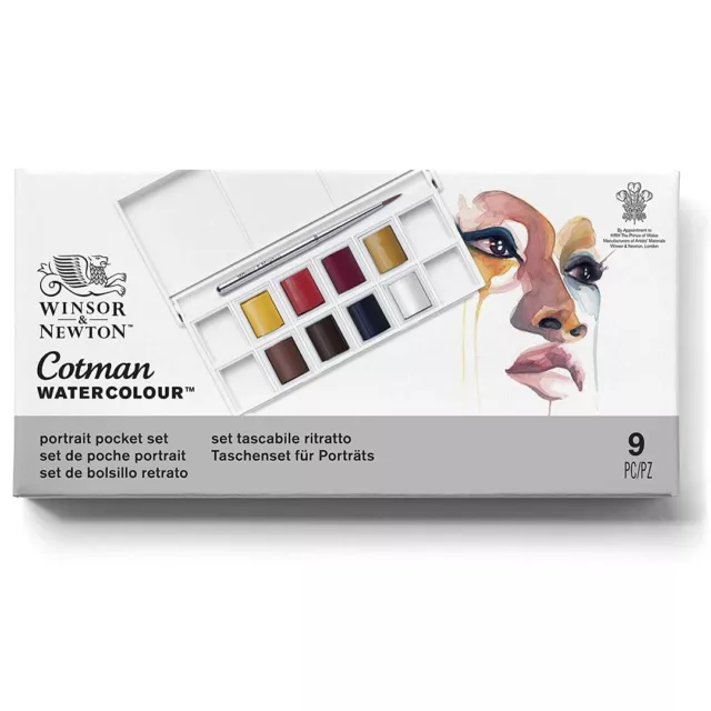 Set di Colori Acquarello Scatola Tascabile Ritratto Winsor & Newton Cotman 3