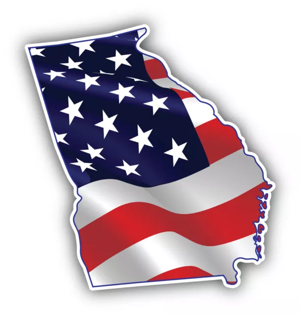 Georgia State Map USA America Flag Vinyl Sticker Car Bumper Decal