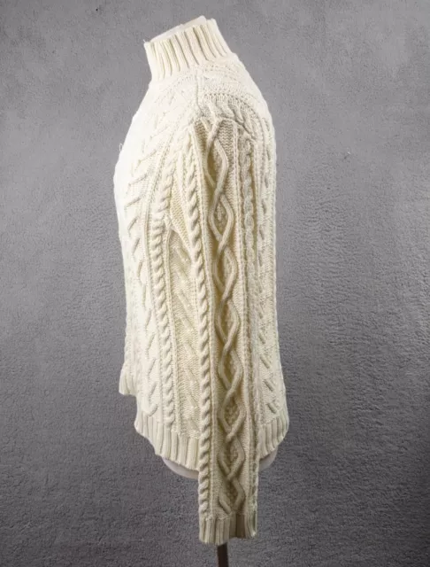 VTG Chaps Sweater Womens Sz Medium Cream Cable Knit Turtleneck Cotton 3