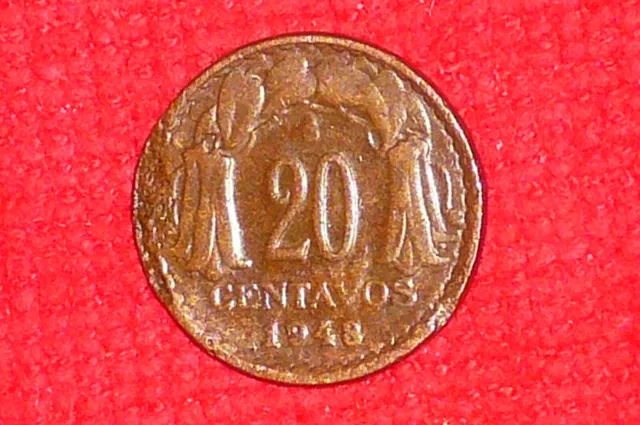 1948, 20 CENTAVOS, Republic De Chile, **(Great Coin)**.