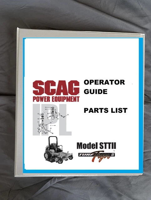 SCAG TURF TIGER zero turn mower operator manual & parts manual printed