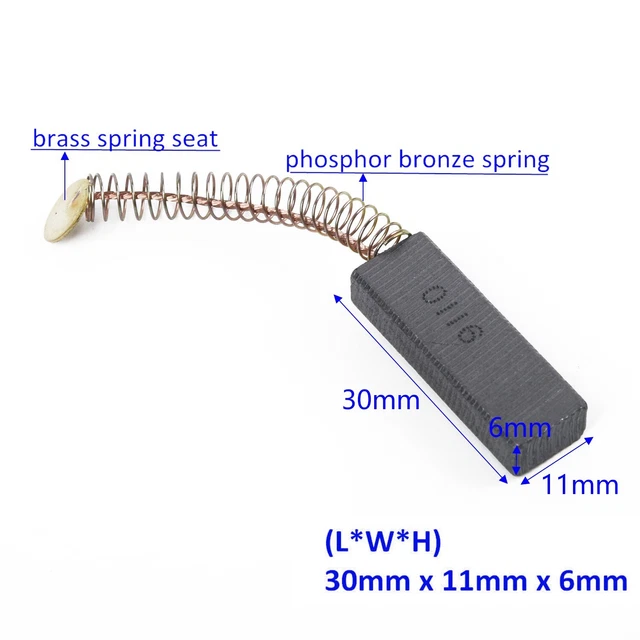 Motore Spazzola di Carbone Riparazione Ricambio 30mmx11mmx6mm 6Pcs Nuovo Set