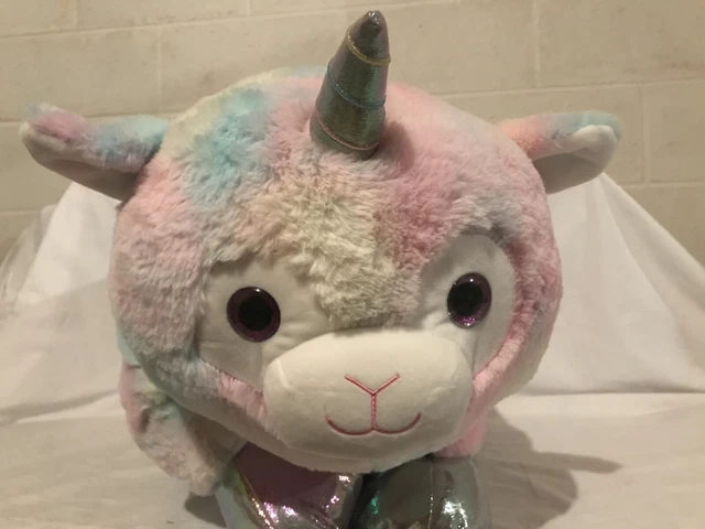 Jumbo Pillow Chums Kellytoy 26” Long Rolled Up Lucinda The Llamacorn