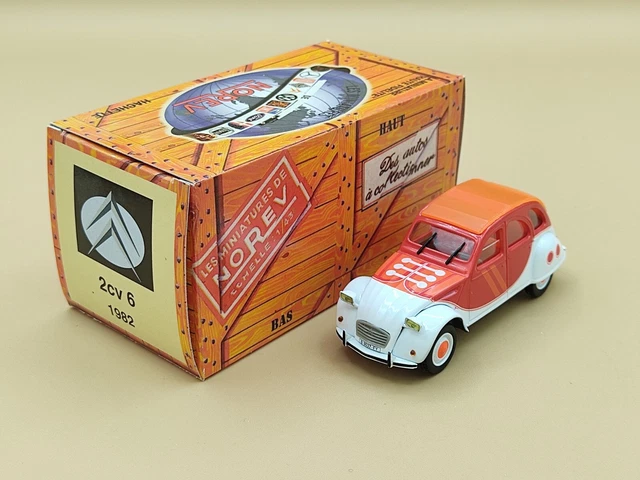 Modèle Réduit 2CV Prototype Dolly 1984 - Norev Hachette échelle 1/43, Blanc Et Bleu, Neuf Avec Boîte