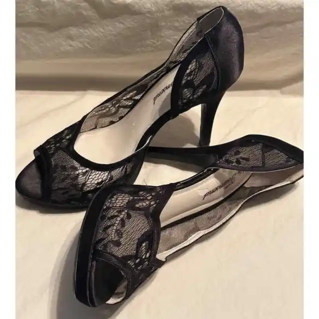 LULU TOWNSEND BLACK lace platform high heels sz 9 $17.99 - PicClick