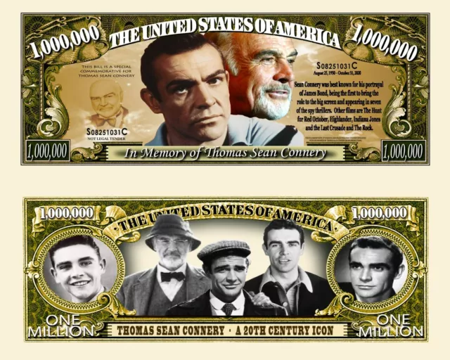 Thomas Sean Connery Million Dollar Nouveauté Monnaie