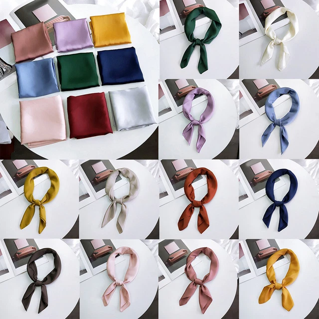 Seide Satin Schal Weich Schal Hijab Kopf Halstücher Taschentuch Einfarb ❉