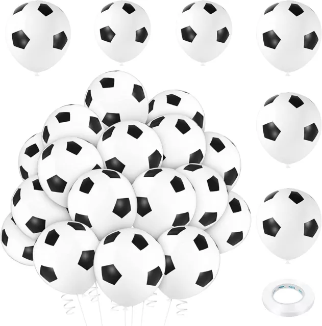 50 Football Balloons 12" Soccer Printed Match Party Latex Birthday League UK