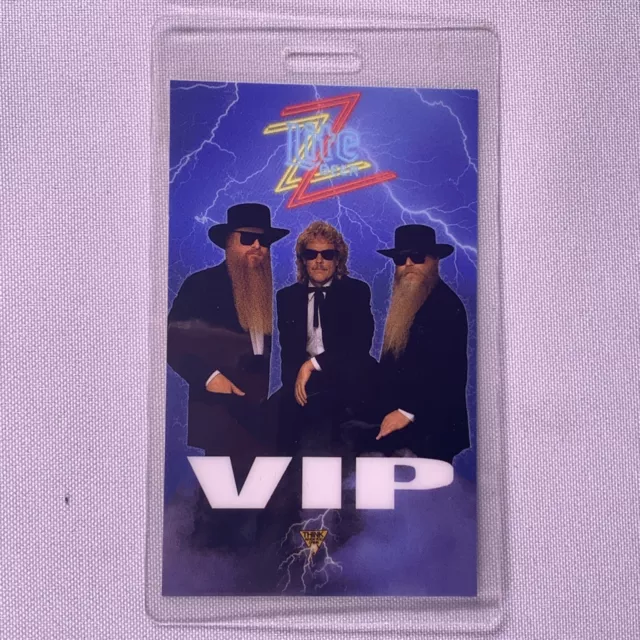 ZZ Top Ticket Pass Original Vintage Miller Lite Recycler Tour Party Invite 1990