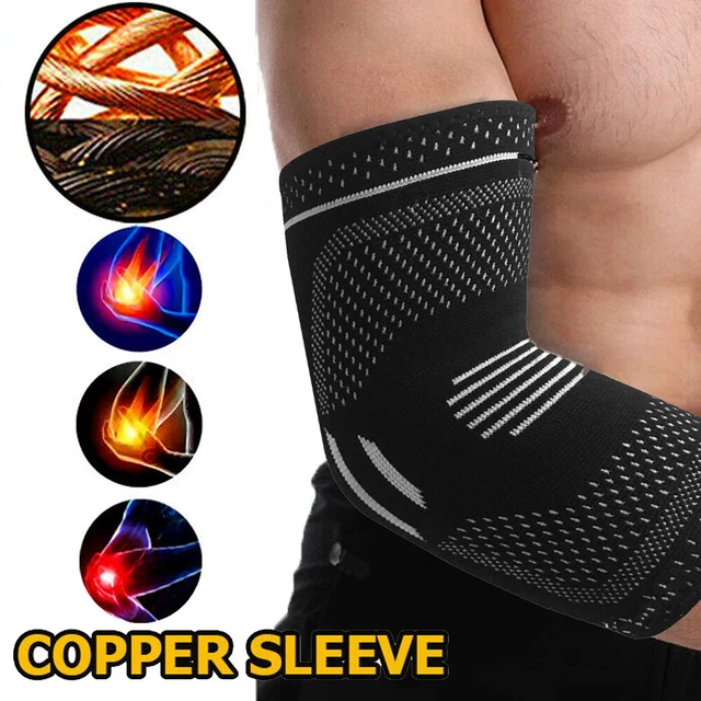 Compression Elbow Support Brace Arthritis Copper Infused Tennis Arm Sleeve Strap