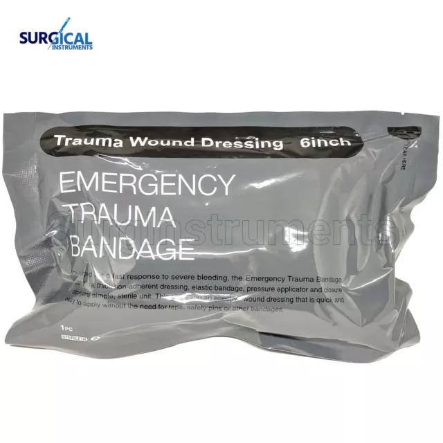 6" Israeli Bandage Type Emergency Trauma Wound Dressing Military Type