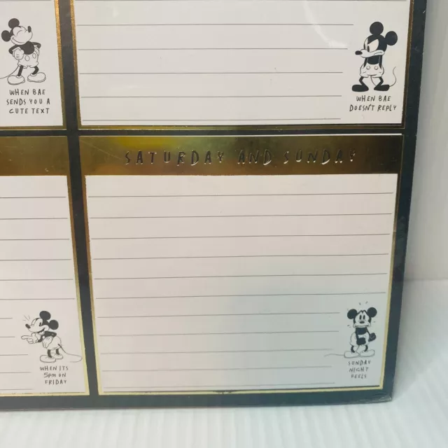 Disney x Typo Calendar Planner Sheets Mickey Mouse Black Gold NEW 3