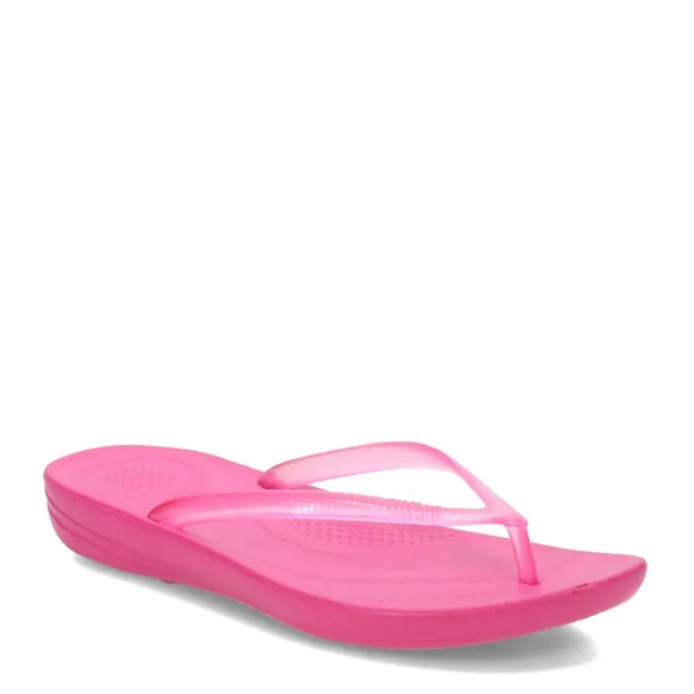 FitFlop iQushion Flip Flop Thong Sandals Womens 8 Pink Transparent NEW