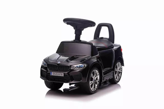 BMW M5 Rutschauto Kinderauto Bobby Car Rutscher mit Rückenlehne Schwarz