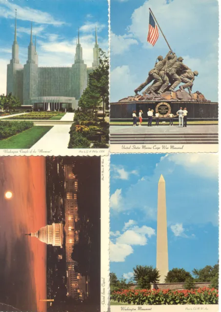 Lot de 4 cartes postales anciennes ETATS-UNIS USA WASHINGTON 1