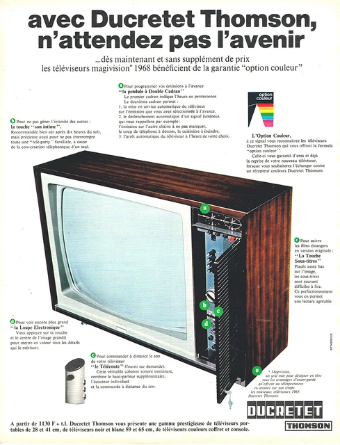 PUBLICITE ADVERTISING 114  1967  DUCRETET-THOMSON  téléviseur MAGIVISION